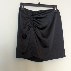 OAK + FORT Black Gathered Mini Skirt